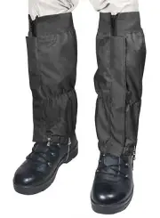 Waterproof Rip Stop Gaiters Black - Winter Hiking Walking Heavy Duty New