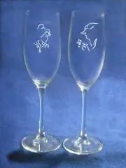 Beauty and the Beast Wedding Glasses engraved personalized Belle