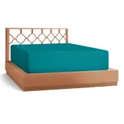 21” Extra Deep Pocket Ultra Soft Fitted Sheet with Corner Straps, King-Teal Blue