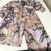 Asos Champagne Marbled Tie Pantsuit Size 12