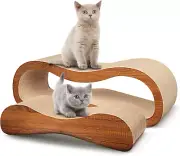 2 in 1 Cat Scratcher Cardboard Lounge Bed, Cat Scratching Post, Durable Board Pa