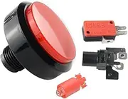 Arcade Game Button Accessories 60MM Round Push Buttons Illumilated 12V LED Light Built-in Microswitch