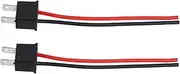 2pcs Car Male Head with Cable Universal Wire Adapter Connectors Socket Headlight Pigtail Connector Headlight Wire Socket Plastic Black