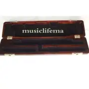 Wooden 17 Hole Flute Case Velvet Lining Solid Wood 2 Locks Hinges Varnish
