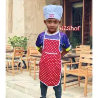在飛比找蝦皮購物優惠-兒童廚師圍裙烹飪圍裙加廚師帽兒童廚師服裝名稱