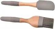 Toddmomy Silicone Baking Tool Set Scraper Brush Basting Brush Safe Practical for Kitchen BBQ