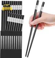 10 Pairs Reusable Chopsticks Dishwasher Safe,9.5 Inch Fiberglass Chopsticks Set,