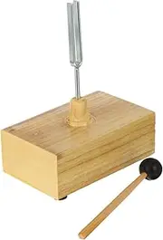 Mikinona Steel Tuning Fork Mallet Wooden Base for Acoustic Experiments Educational Tool