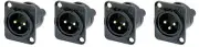 (4 Pack) Neutrik NC3MD-S-1-B XLR Neutrik Black/Gold Chassis Panel Screw Terminal