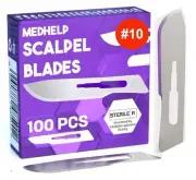 Disposable Scalpel Blades #10 Pack of 100, Size 10 Surgical Blades, High Carb...