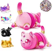 61-PCS-Elf Cat Plush + 60 Stickers - MeeMeows Blind Box Series, 100% Polyester Embroidery Pillow, Cute Popular Collectibles