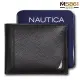 【Nautica】男皮夾 短夾 荔紋 牛皮夾 獨立卡夾 品牌鐵盒裝／船型標黑色 (6.3折)