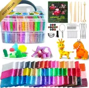 50 Colors Polymer Clay Kit, Oven Bake, Sculpting Tools, DIY for Kids & Adults