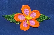 Hawaiian 3-D Flower Barrette 4" L w/ Large French Clip Closure #10