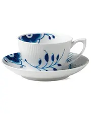 Royal Copenhagen Blue Fluted Mega Tea Cup & Saucer