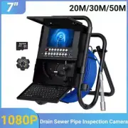 Sewer Camera 7" LCD Self Leveling Drain Pipe Inspection Endoscope Snake Camera