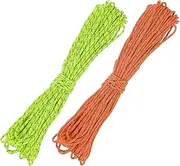 uxcell 2 mm 66FT Reflective Guyline Camping Paracord [2PCS] - Guy Lines Ultralight Thin Cord Rope 3 Strands Paracord Use for Camping Tents & Tarps & Hiking - [Fluorescent Green, Orange]