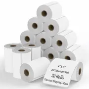 4 Rolls label 4x6 Direct Thermal Shipping 1000 labels Zebra Eltron ZP450 2844