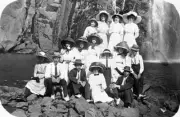 Picnic party at Barron Falls Kuranda District Queensland 1913 OLD PHOTO