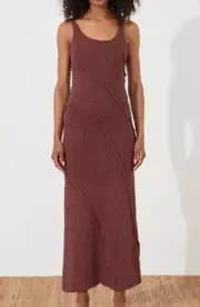 Zulu & Zephyr Boucle Knit Dress Size 14 Plum Sleeveless Maxi NWT $350