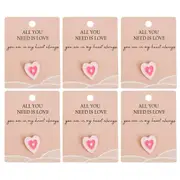6x Urban Heart Memento Pin Pink 2cm Display Decorative Keepsake Home Decor