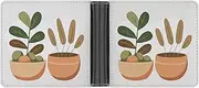[RTSEBVN] Slim Credit Card Holder Personalized Leather Seamless Pattern of Dots Money Clip Gifts Wallet For Men Women, Two Potted Plants, One size, Modern
