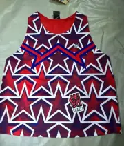Asics Women's Medium Nation's Running top tank singlet Usa start red white NEW