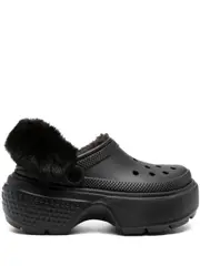 [Crocs] Stomp faux-fur lining chunky clogs 5 Black