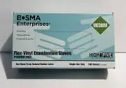 Bosma Medical Examination Gloves Flex Vinyl Power Free 100 Count Size Medium
