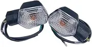 Front Rear Turning Indicator Lights, for Zoomer-X ZUMA 110C MSX125 Motorcycle Direction Signals Turn Signals Turn Light Indicator Lamp 12V 10W Motorcycle Turn Signal Lights(BLACK Front Pair)