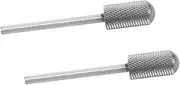Healeved 2pcs Nail Polisher Drill Bits Cuticle Nail Drill Bit Gel Polish Remover Drill Bit Nail Prep Drill Bit Drill Nail Bits Flat Nail Drill Bit Head Manicure Grinding Head Silver Plastic
