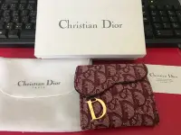 在飛比找Yahoo!奇摩拍賣優惠-二手真品 Christian Dior 緹花 紅色 金釦 馬