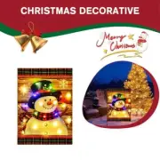 LED Christmas Snowman Lighted Flag Decor For Outside Garden Winter Yard Flag HG