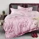 戀家小舖 台灣製床包 雙人床包 床單 粉色玫瓣 科技天絲 床包枕套組