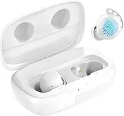Wireless Earbuds, Tribit True Wireless Earbuds HiFi Stereo 36H Playtime Wireless Headphones with Microphone IPX8 Waterproof Wireless Earphones for Sport (White)