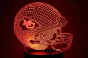 3D LED illusion Kansas City Chiefs Mahomes USB 7Color Night Light Lamp Bedroom