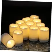 Outdoor Waterproof Flameless Votive Candles with Timer, Battery Operated LED