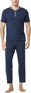 [Generic] Men's Pajama Sets 2-Piece Short Sleeve Pajama Sets Big and Tall Pjs Sleepwear Plus Size Lounge Set L-4XL