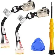 Pack of 2 DC Power Jack Charging Port Socket Plug-in Cable with Wire Replacement for Dell XPS 15 9550 9560 9570 P56F001/Precision 5510 5520 5530 5540 (Black)