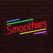 NEW "SMOOTHIES" w/BORDER 30x12x1 INCH LED FLEX WINDOW/WALL INDOOR SIGN 30900
