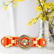 PupWiser VERNEN Handmade Leather Medusa Dog Collar (Orange)