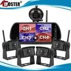 Digital Wireless 7" DVR Rear Mirror Monitor 4x 1080P Reversing Cameras Caravan