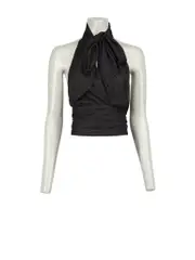 Black Striped Metallic Tie Top