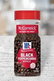 McCormick Non-GMO Kosher Whole Black Pepper, Peppercorns 3.5 oz ~ Non-GMO