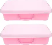 Milisten 2pcs Handheld Portable Sandbox Storage Box Lid Boys and Girls Sand Tray Toy for for Organizing Sandbox Toys and Items and Easy to Carry