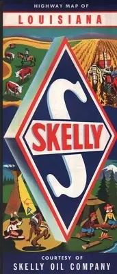 1961 Skelly Road Map: Louisiana NOS