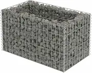 Galvanised Steel Gabion Raised Bed 90x50x50 cm - Durable Garden Planter for Outdoor & Patio, Perfect for Vegetables, s & Flowers, Rust-Resistant & Sturdy Design
