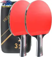 Ping Pong Paddle Set Premium Racket Soft Sponge Rubber Carry Bag Included