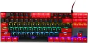 RGB Backlit Gaming Keyboard, Red Switch Mechanical Keyboard, Ergonomic Design, Quick Response, Waterproof, Plug and Play, 87 Keys (Wired Black Red)