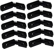 CATIEBYE 20Pcs 1Set Aluminum Corner Brackets Shape Interior with Screws for Shelf Support Black Fittings for Furniture Assembly and Repair